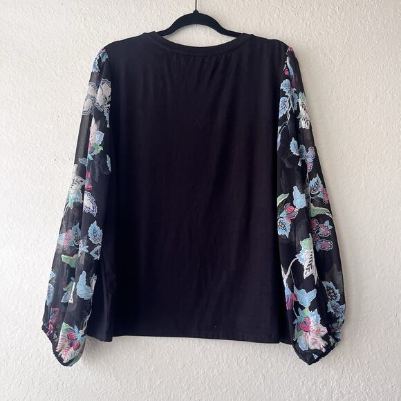 Tahari Women’s Sheer‎ Long Sleeve Pullover Blouse Top Size 1X - Picture 2 of 6